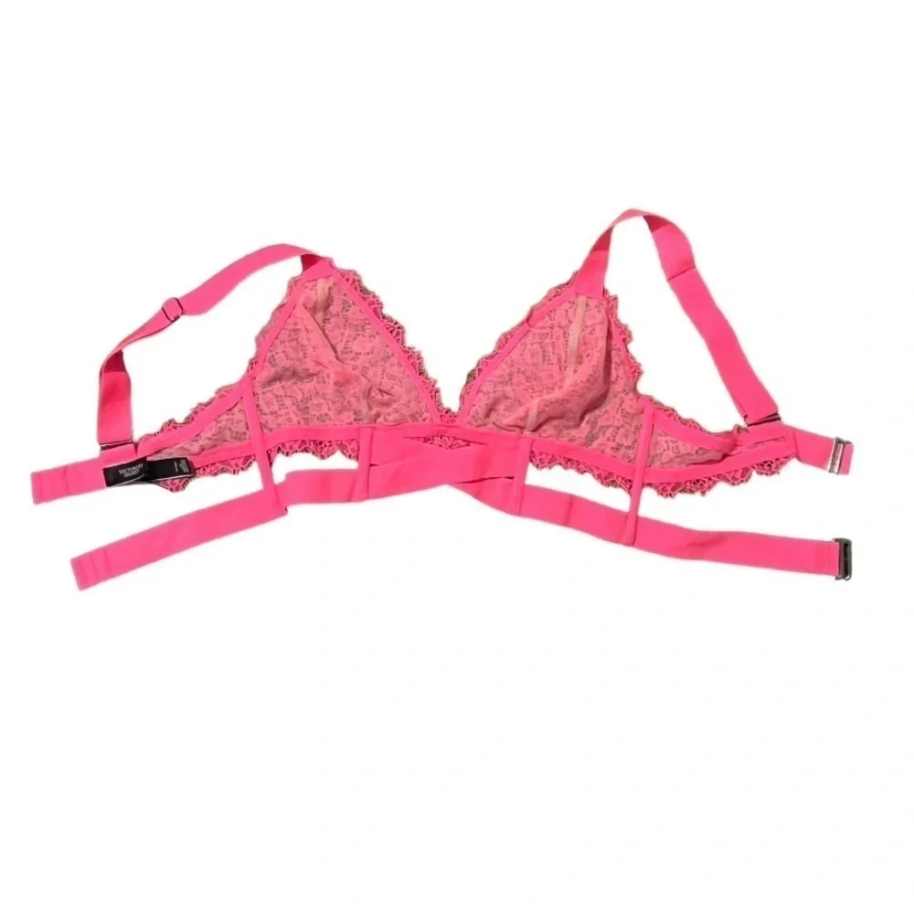 NWT Hot Pink Victoria's Secret Triangle Strappy Bra Size L